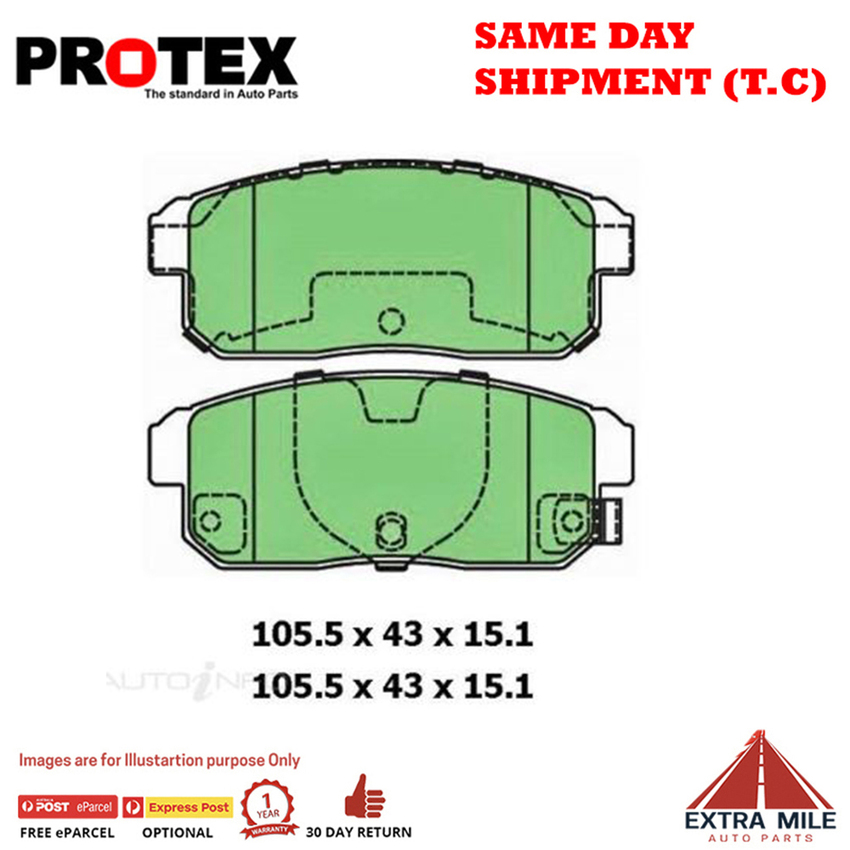 Protex Brake Pad Set Rear For Suzuki Ignis 1.3L (FH) Petrol 2000-03