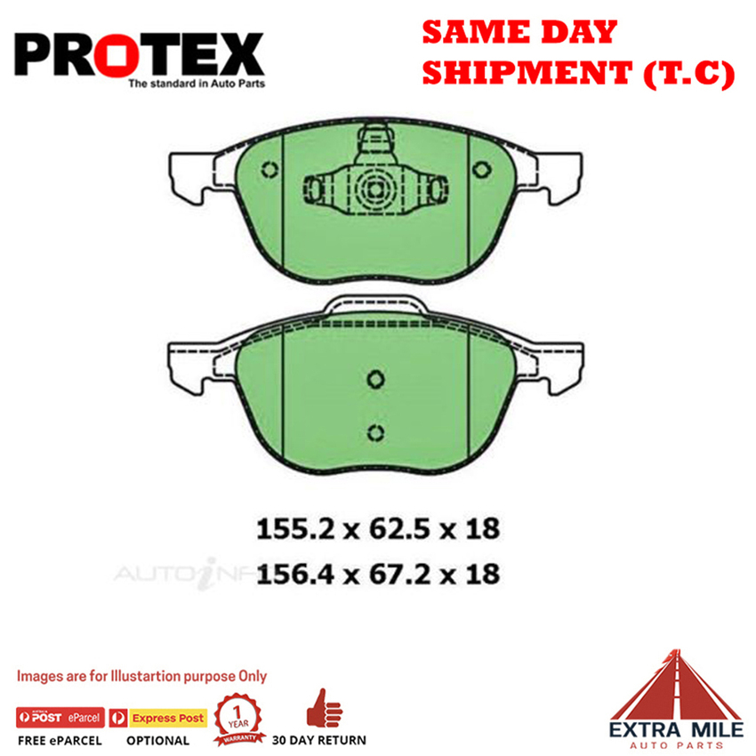 Protex Blue Brake Pad Set Front For Ford Focus (2015 - 2018) [LZ]2.0 ST 