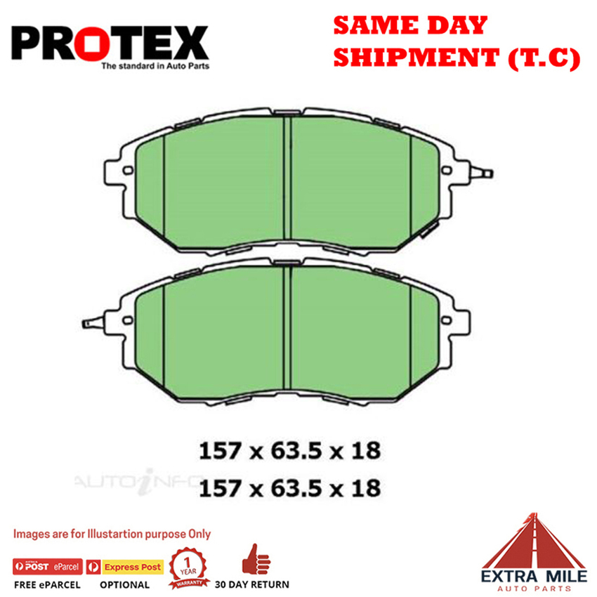 Protex Blue Brake Pad Set Front For Subaru Outback 2.5 (BR) Ptl 2012-2018 
