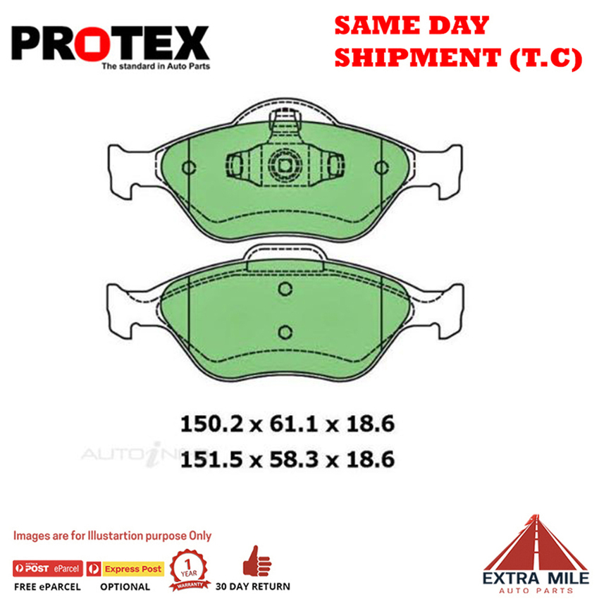 Protex Blue Brake Pad Set Front For Mazda 2 1.5 (DY) Ptl 2002-2009 