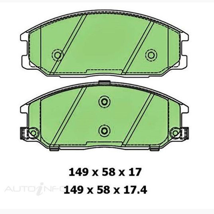 Protex Blue Brake Pad Set Front For Ssangyong Kyron 2.0 Xdi 4x4 Diesel 2006-2012