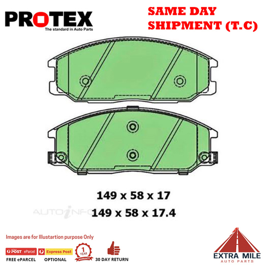 Protex Blue Brake Pad Set Front For Ssangyong Actyon Sports 2.0 Xdi 4x4 2007-19