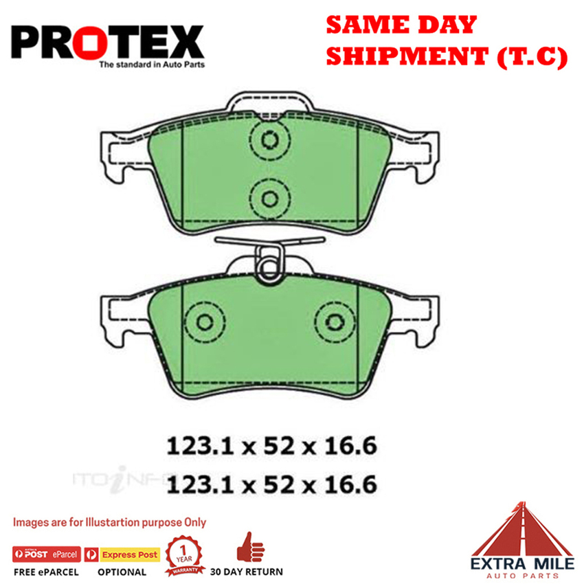 Protex Brake Pad Set Rear For Mazda 3 2.0 MZR (BL) Petrol 2010-2013 DB1763B