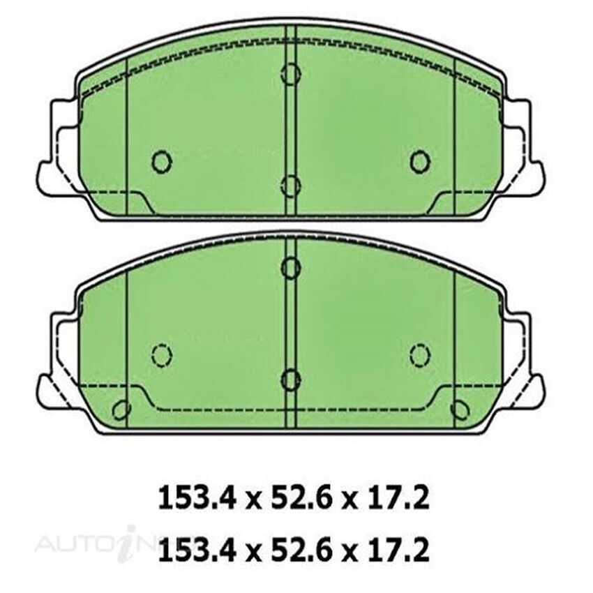 Protex Blue Brake Pad Set Front For Holden Commodore (2006 - 2013) [VE]3.0 i V6 