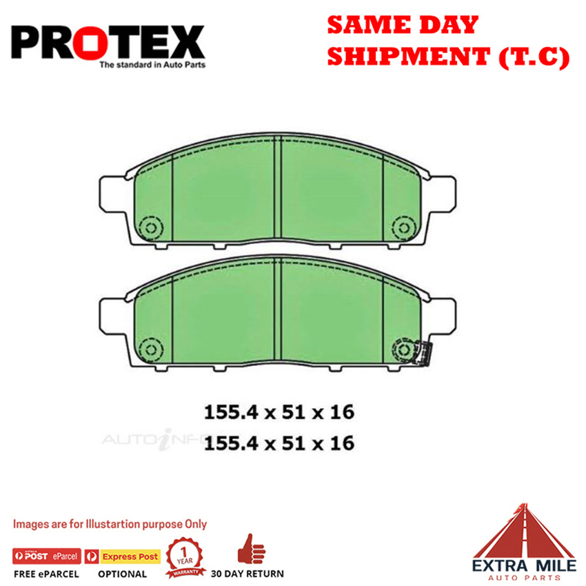 Blue Brake Pad Set Frnt For Mitsubishi Triton 3.5 (ML,MN) Petrol 2006-2009