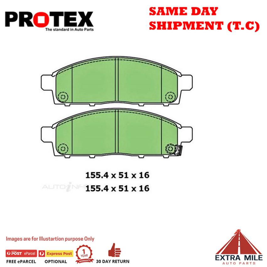 Ceramic Brake Pad Set Front For Mitsubishi Triton 2.4 (MQ) Petrol 2014-2018