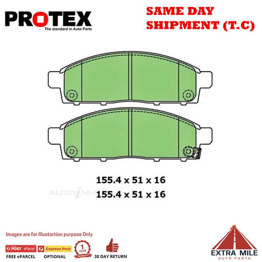 PTX 4WD Brake Pad Front Set For Mitsubishi Triton 2.4 (MQ) Petrol 2014-2018