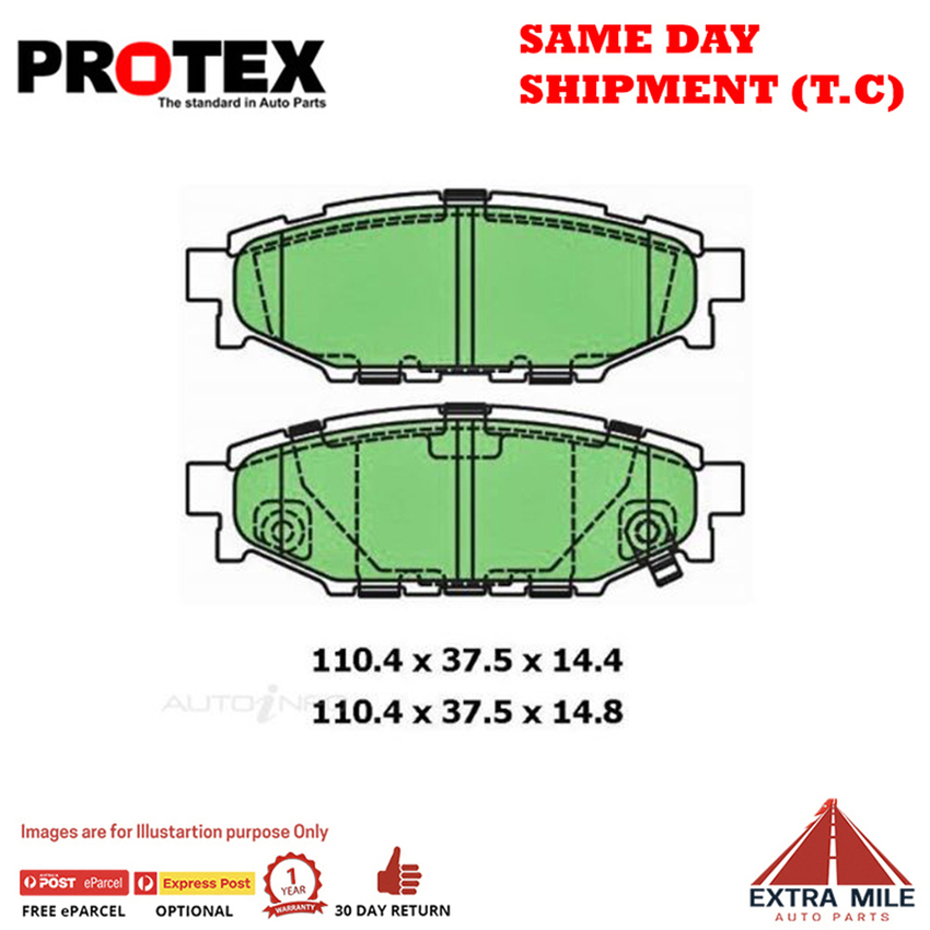 Protex Blue Brake Pad Set Rear For Subaru Impreza 2.0 (GP) Ptl 12-16