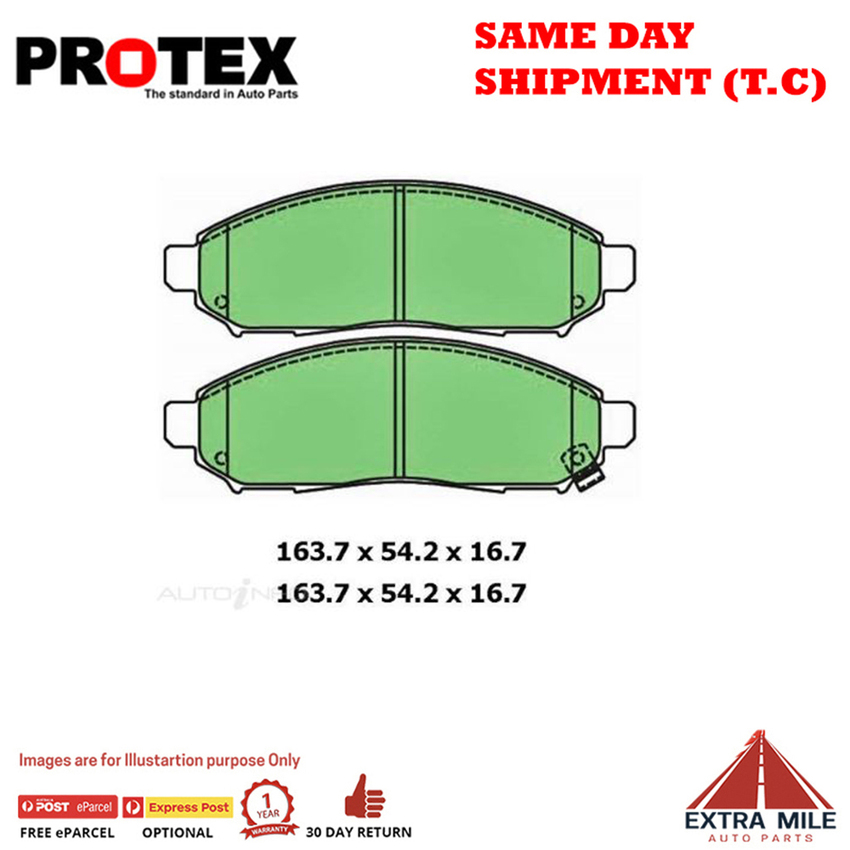 Protex Blue Brake Pad Set Front For Nissan Navara 2.5 dCi RWD (D40) Diesel 07-15