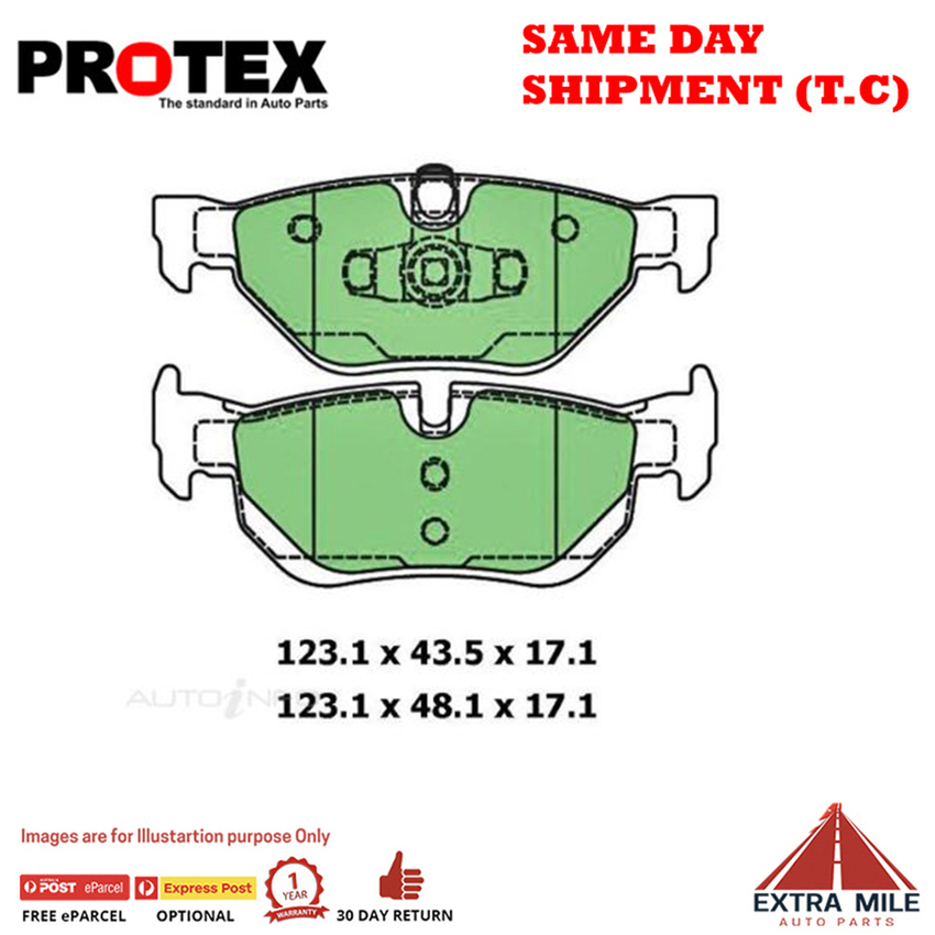 Protex Brake Pad Set Rear For BMW 3 Series 320 i E90 115kw Petrol 2007-2011