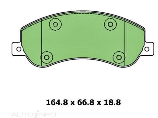 Protex Front Brake Pad Set For Volkswagen Amarok 2.0L TDI 90kw Diesel 2011-2019