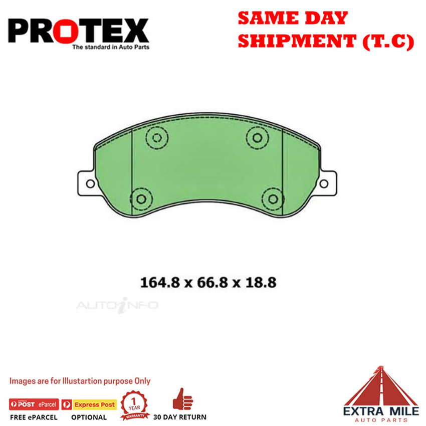 Protex Front Brake Pad Set For Volkswagen Amarok 2.0 BiTDI 132kw Diesel 2011-19