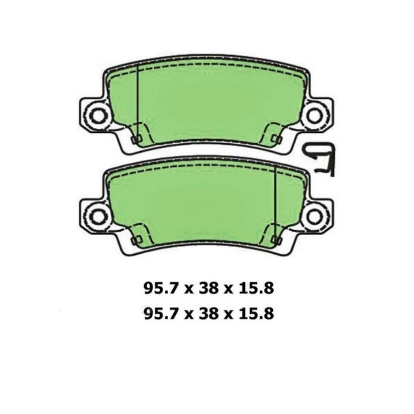 Ceramic Brake Pad Set Rear For Toyota Corolla 1.8 Sportivo (ZZE123R) 2003-07