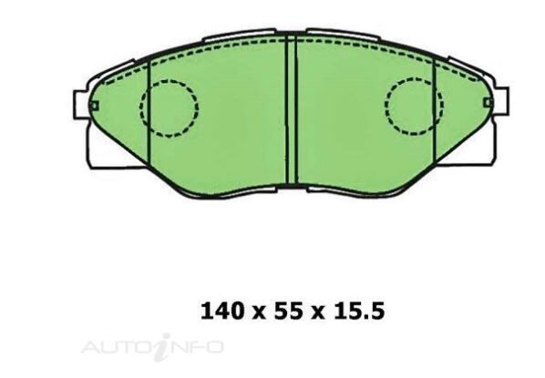 Protex Brake Pad Set Front For Toyota Hilux 2.7L RWD TGN16R 118kw Petrol 05-15