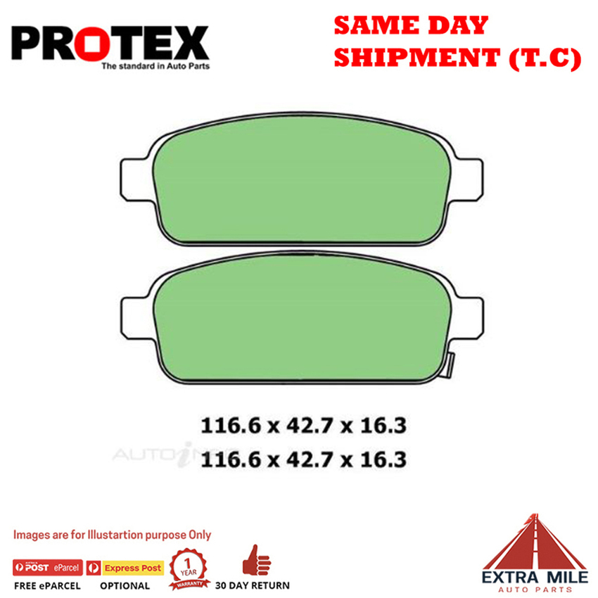 Protex Brake Pad Set Rear For Opel Astra 1.6 Turbo PJ Petrol 2012-2015 DB1990CP