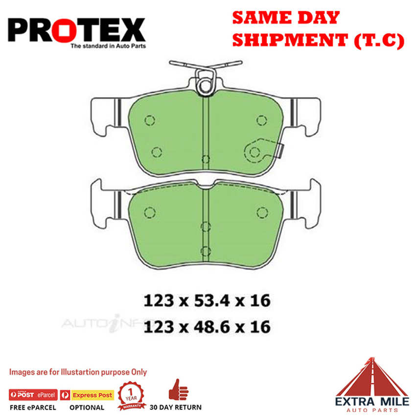 Protex Brake Pad Set Rear For Ford Mondeo 2.0L TDCi (MD) Diesel 2014-2019