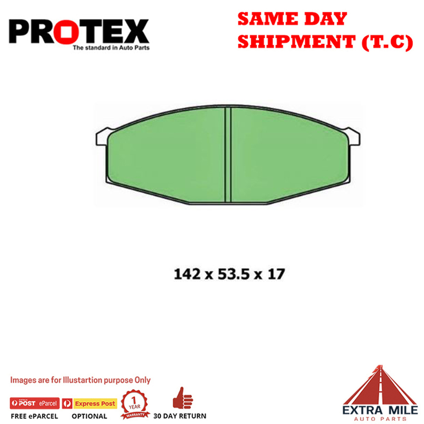 Protex Blue Brake Pad Set Front For Nissan Urvan 2.4 i E24 Petrol 87-93 
