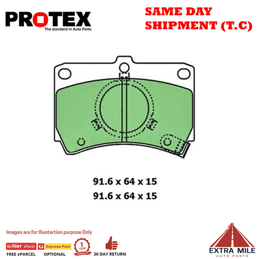 Protex Blue Brake Pad Set Front For Ford Meteor 1.6 EFI (GC) Ptl 1985-1987 