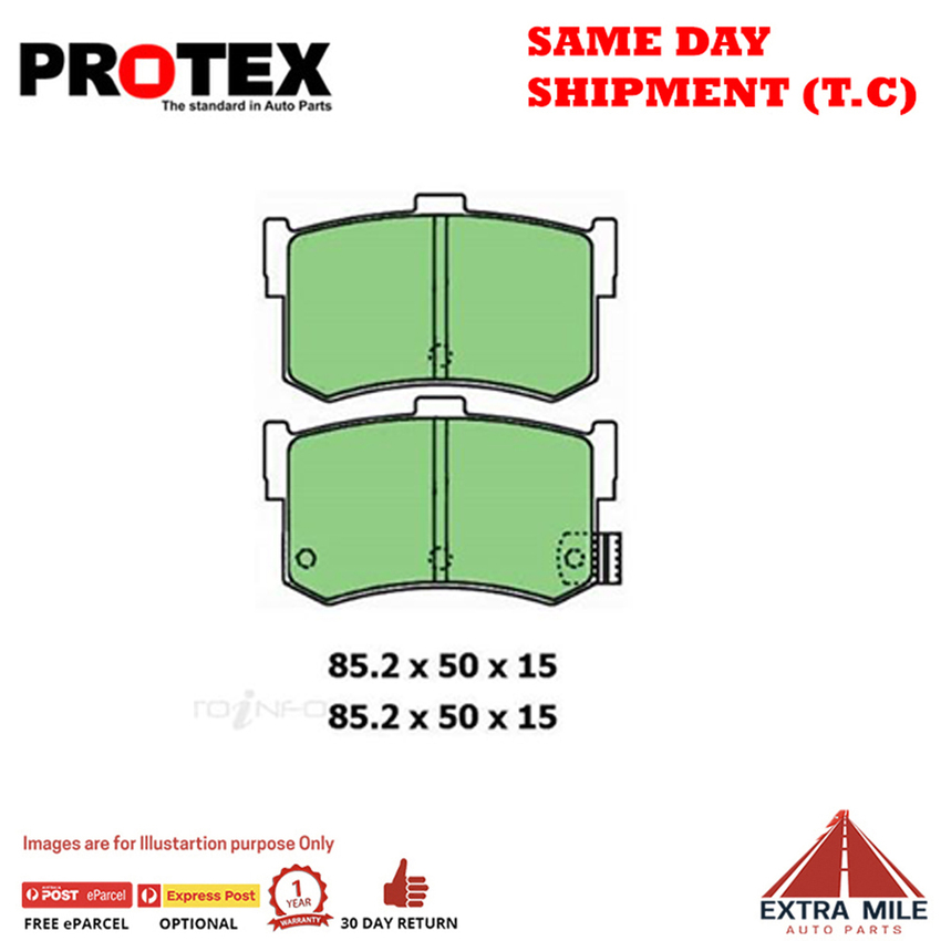 Protex Blue Brake Pad Set Rear For Hyundai Sonata 2.4 i (Y2) Ptl 89-91