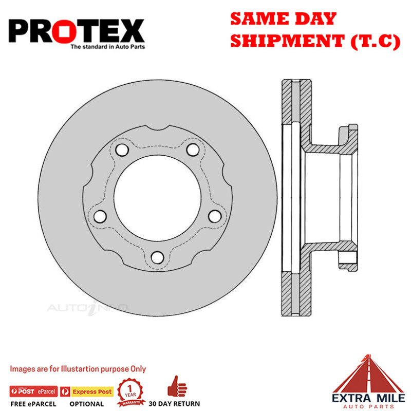 Protex Front Rotor Pair For LEYLAND P76 2.6L 1973 - 1976
