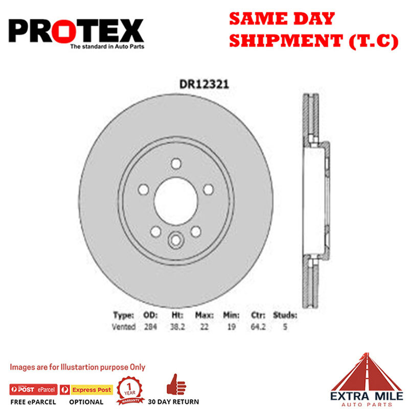 Protex Front Rotor Pair For MG ZT/ROVER 75 2.5L/2.0L