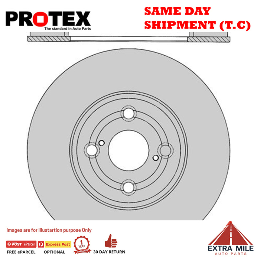 1X PROTEX Rotor - Front For TOYOTA COROLLA ZZE122R 4D H/B FWD….