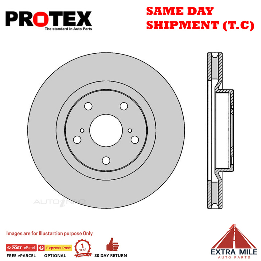 1X PROTEX Rotor - Front For TOYOTA AURION GSV50R 4D Sdn FWD.