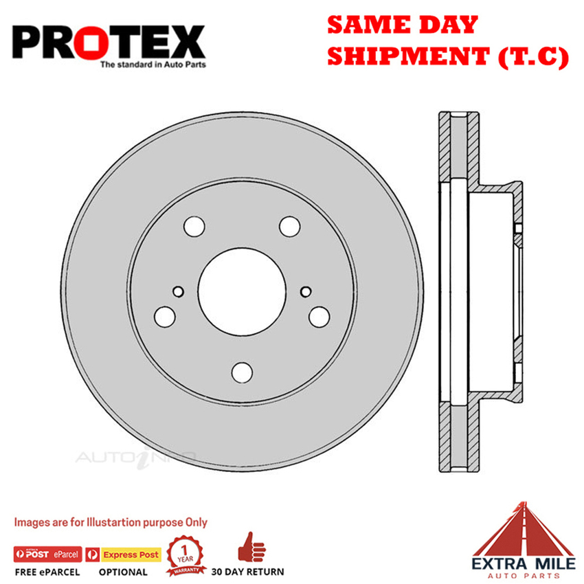 1X PROTEX Rotor - Front For TOYOTA HILUX GGN15R 2D Ute RWD.