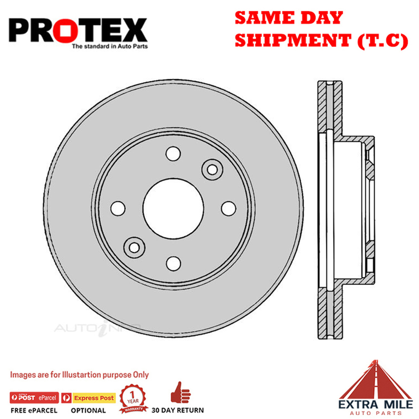 1X PROTEX Rotor - Front For KIA RIO BC 4D H/B FWD..