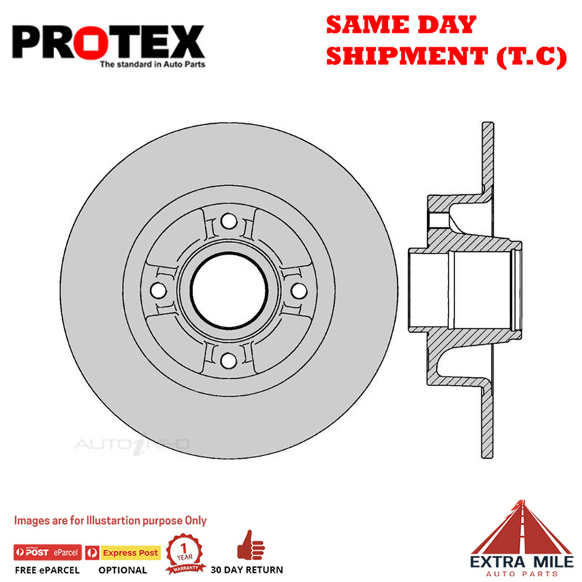 1X PROTEX Rotor - Rear For RENAULT CLIO MK II 2D H/B FWD.