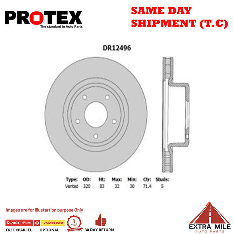 Protex Front Rotor Pair For HOLDEN COMMODORE/CREWMAN/MONARO/HSV SENATOR