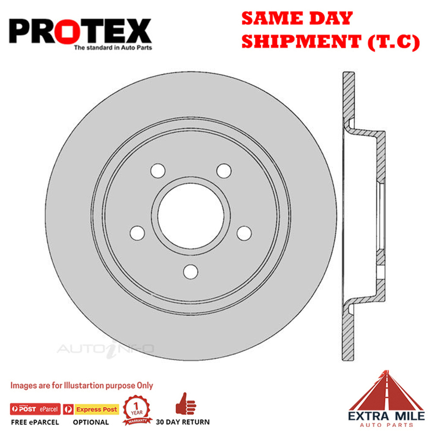 1X PROTEX Rotor - Rear For FORD FOCUS LS 4D H/B FWD.