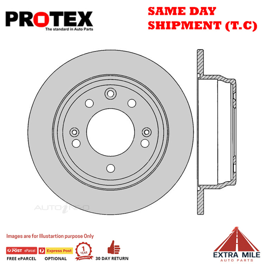 1X PROTEX Rotor - Rear For HYUNDAI i30 FD 4D H/B FWD.