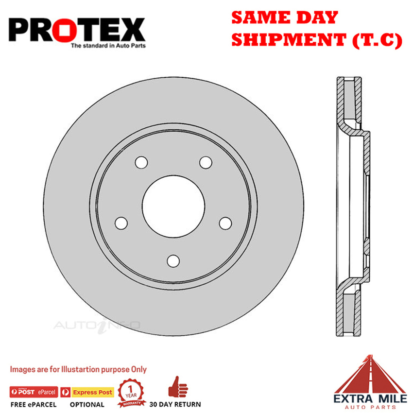 1X PROTEX Rotor - Front For DODGE JOURNEY JC 4D SUV FWD.