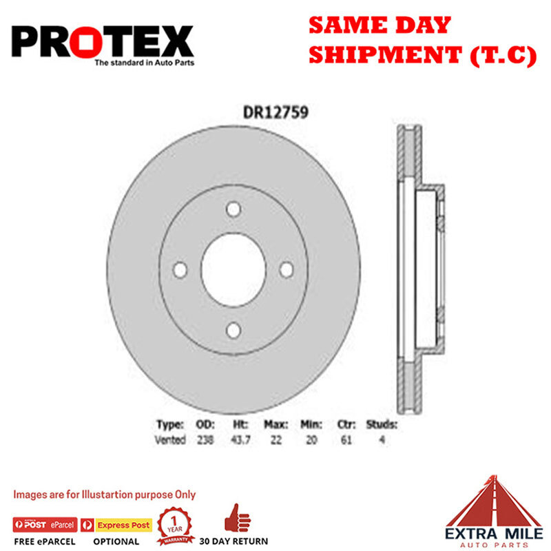 Protex Front Rotor Pair For Nissan Cube/Cube