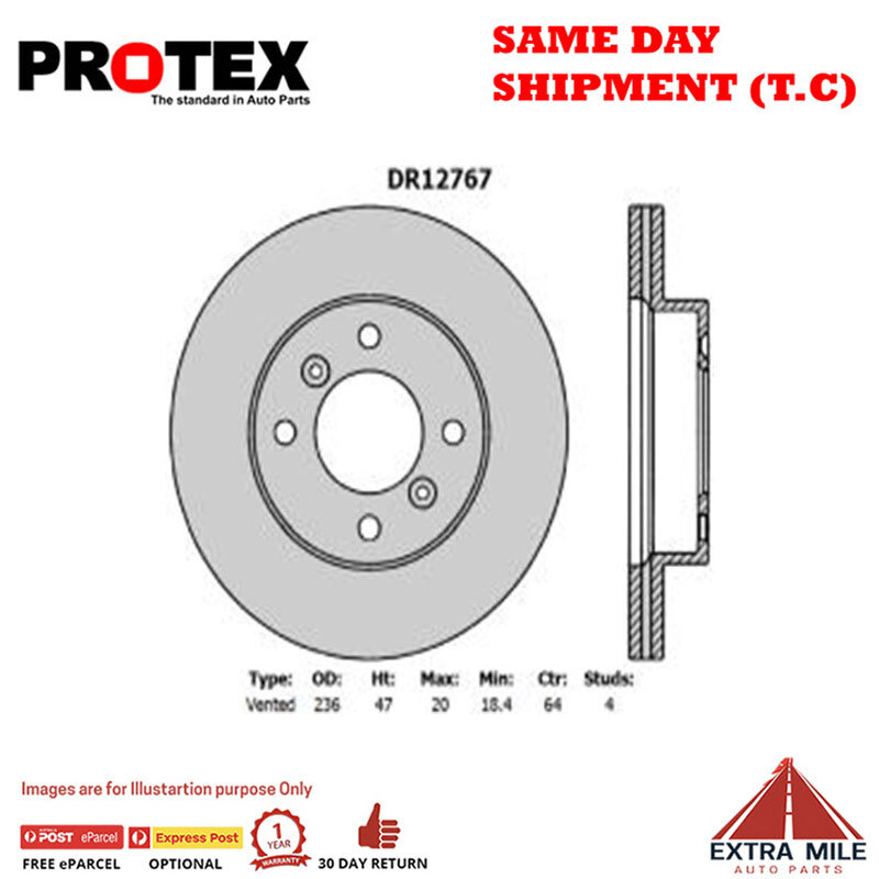 Protex Front Rotor Pair For Proton S16/SAVVY 1.6L/1.3L