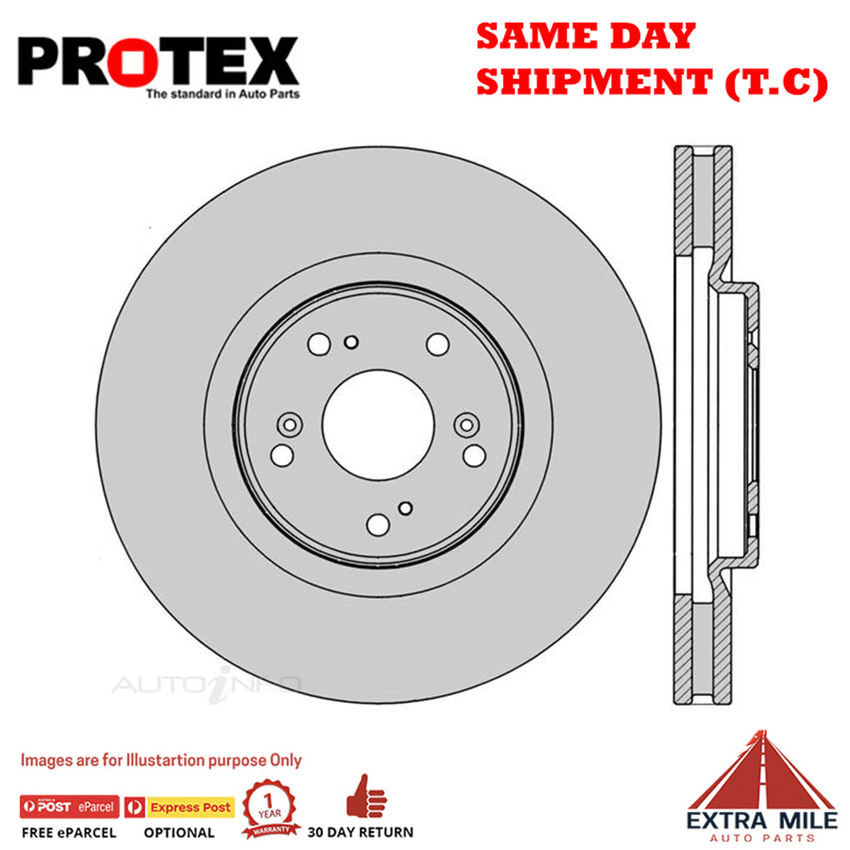 1X PROTEX Rotor - Front For HONDA ACCORD CU 4D Sdn FWD.