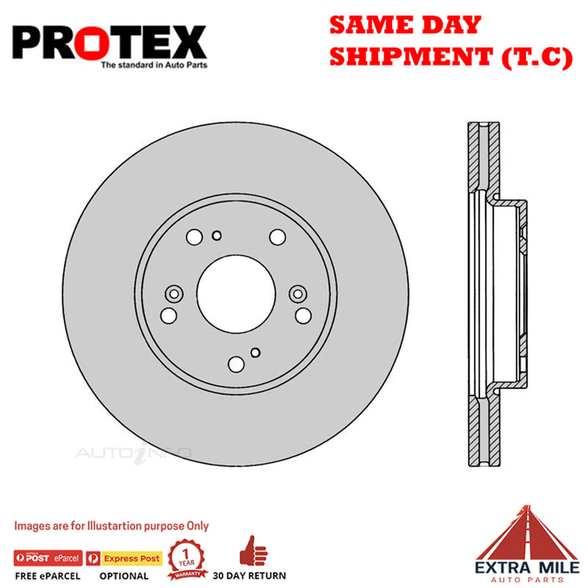 1X PROTEX Rotor - Front For HONDA CIVIC FK 4D H/B FWD…..