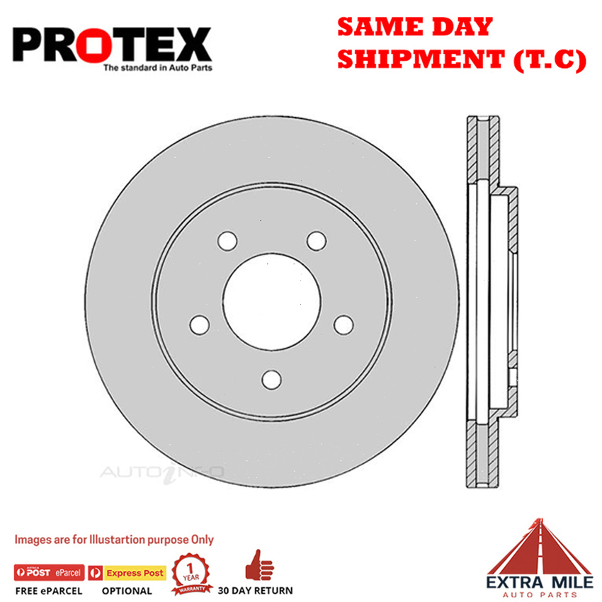 1X PROTEX Rotor - Front For CHRYSLER VOYAGER GS 4D Wgn FWD.
