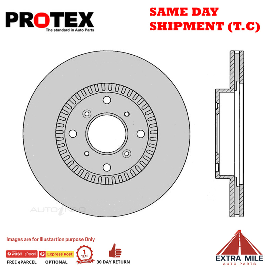 1X PROTEX Rotor Front For HONDA PRELUDE BB 2D Coupe FWD - DR200