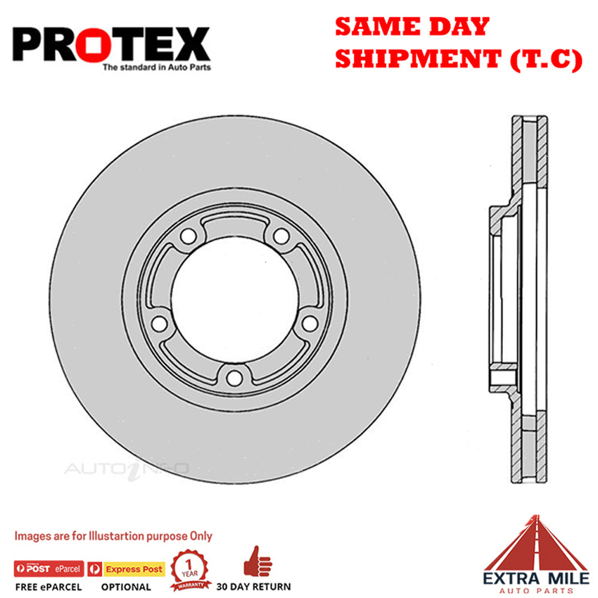 1X PROTEX Rotor - Front For MITSUBISHI EXPRESS WA 3D Van RWD.