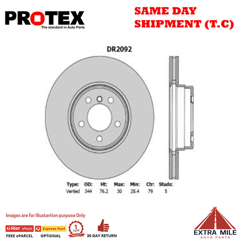 Protex Front Rotor Pair For LAND ROVER RANGE ROVER SPORT 3.0L/4.4L 2002 - 2007
