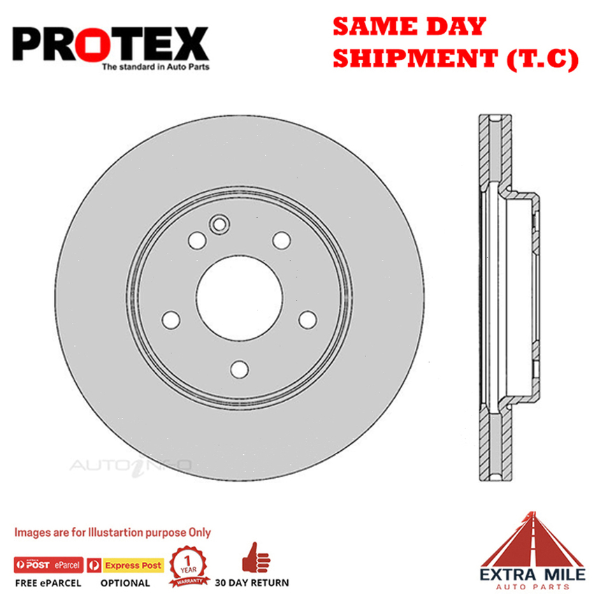 1X PROTEX Rotor - Front For MERCEDES BENZ C250TD W202 4D Sdn RWD.