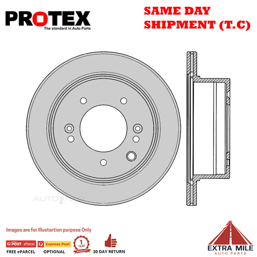 1X PROTEX Rotor - Rear For KIA SORENTO BL 4D SUV 4WD.