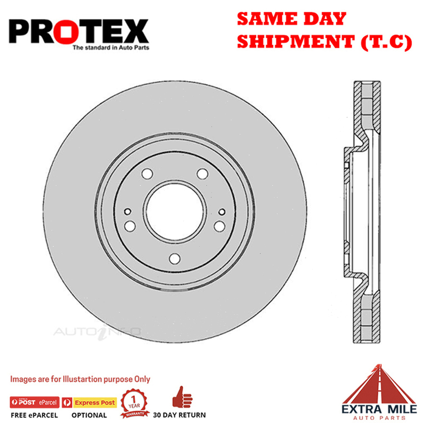 1X PROTEX Rotor - Front For MITSUBISHI LANCER CP 4D Sdn 4WD..