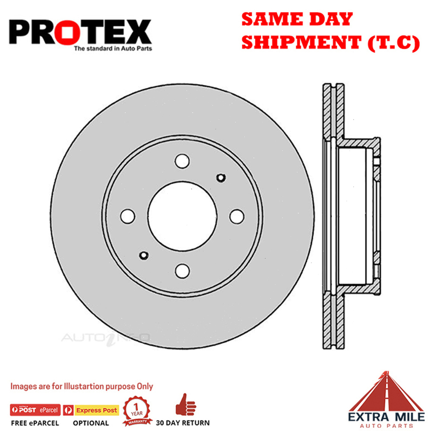 1X PROTEX Rotor - Front For HYUNDAI ACCENT LC 2D H/B FWD.
