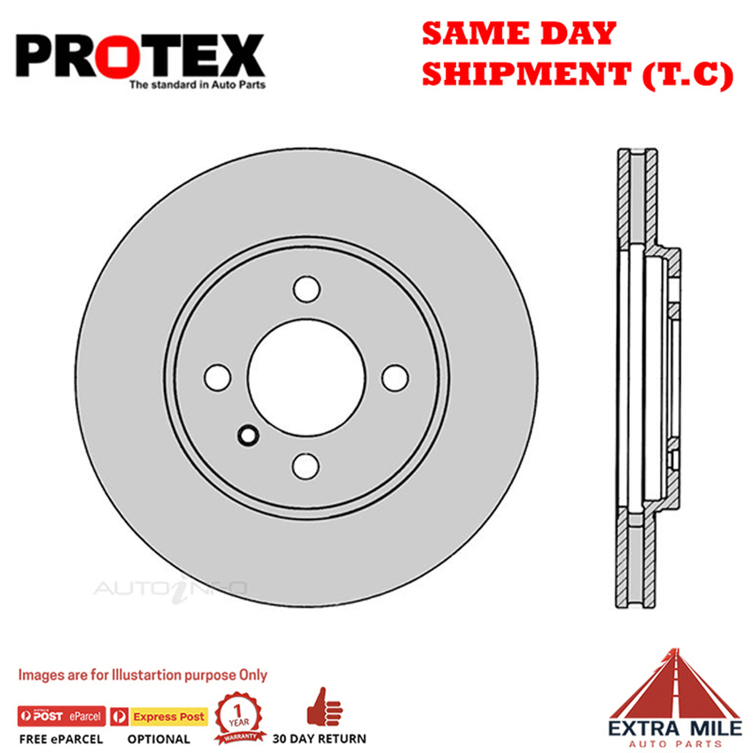 1X PROTEX Rotor - Front For BMW 325i E30 2D Sdn RWD.