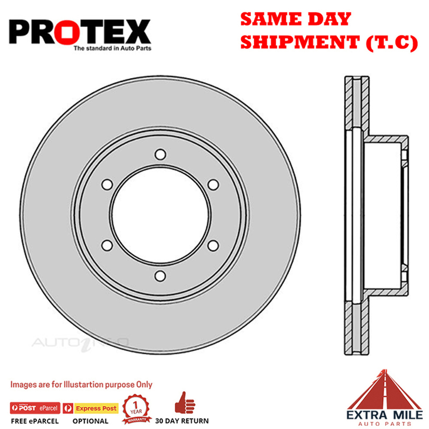 1X PROTEX Rotor - Front For TOYOTA 4 RUNNER LN130R 4D SUV 4WD.