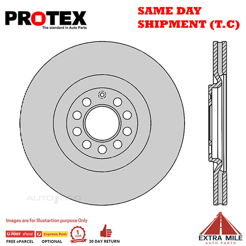 1X PROTEX Rotor - Front For AUDI TT 8N 2D Roadster AWD.