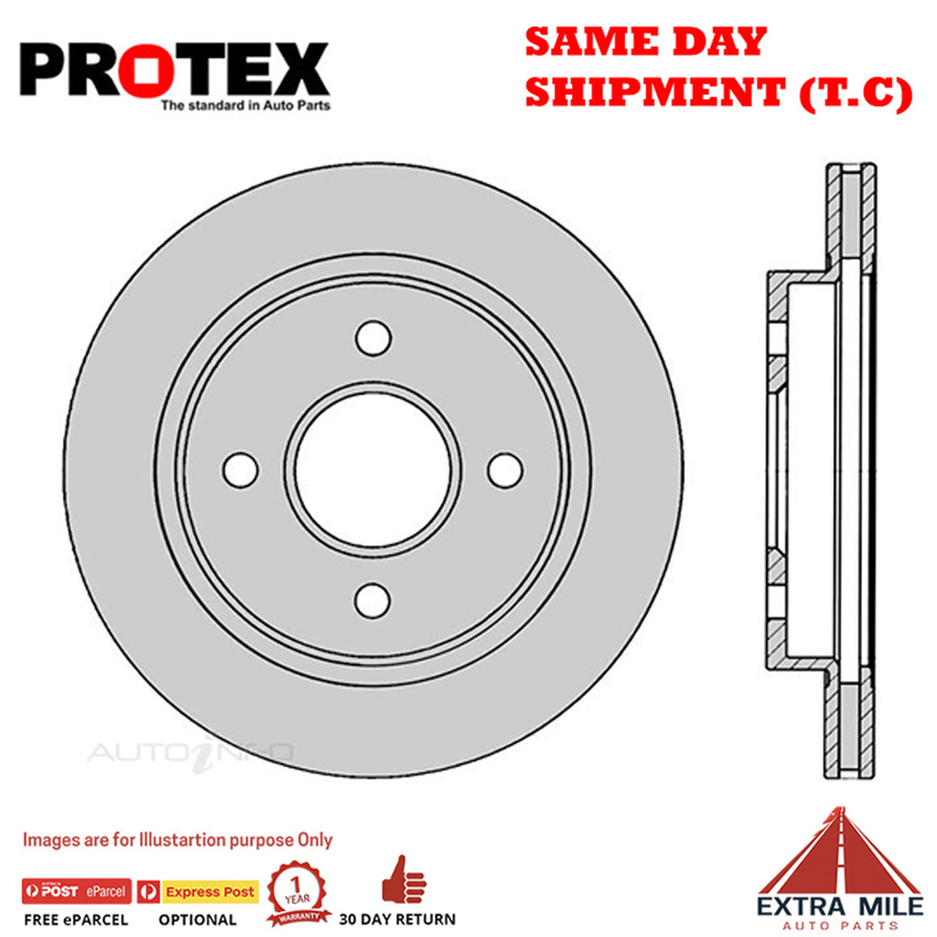 1X PROTEX Rotor - Rear For FORD COUGAR SW, SX 2D Cpe FWD..
